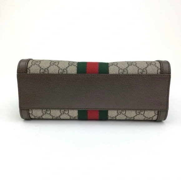 Gucci Beige and Brown Satchel with Red and Green Stripe - Picture 6 of 15